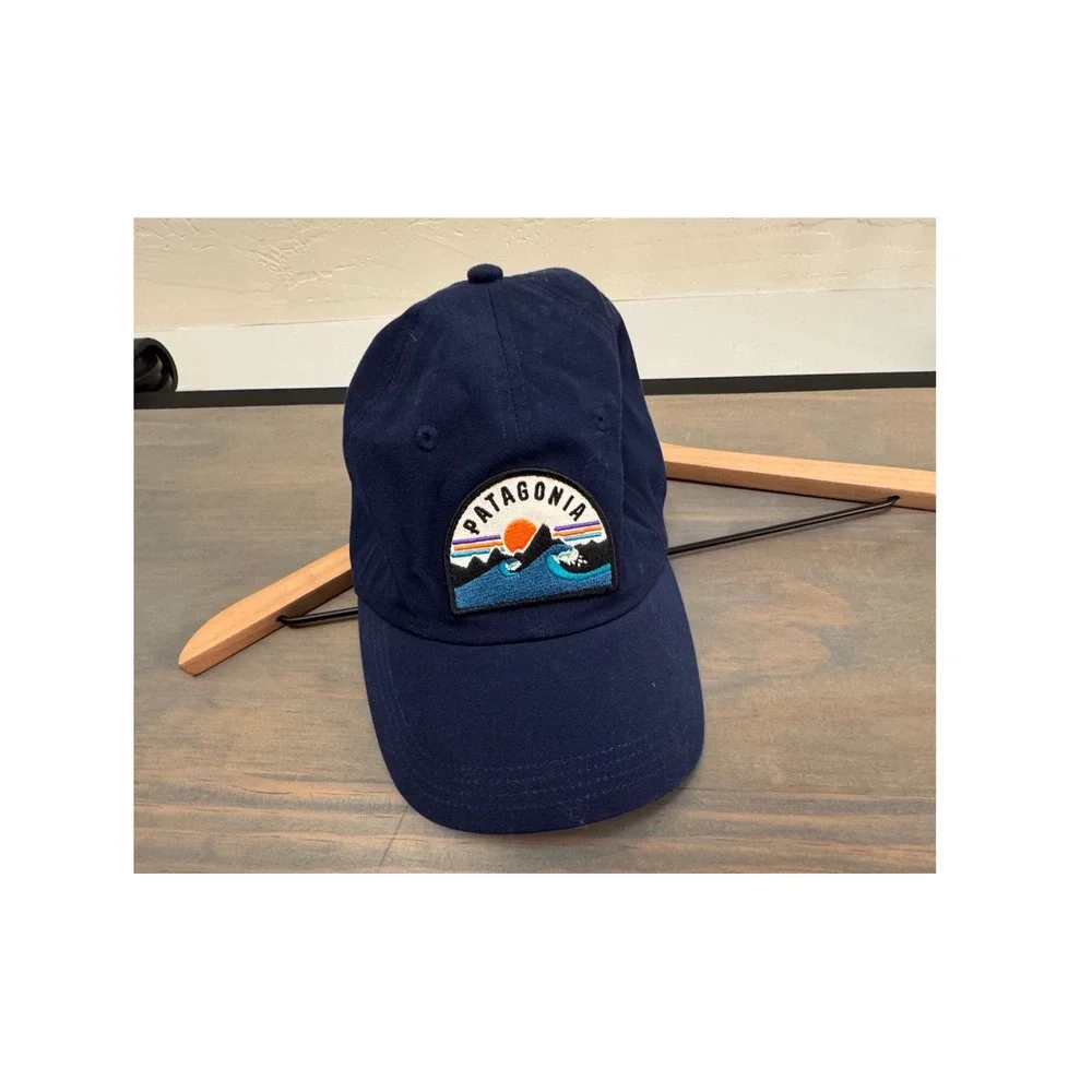 Patagonia Boardie Badge Trad Cap Navy Blue Retro Wave Sun Logo Hat 38296